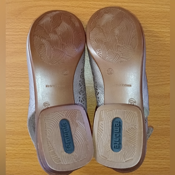 🆕Remonte Lillian 71 Silver Leather Laser Cut out Peep Toe Sandals Size 39 - Picture 14 of 16